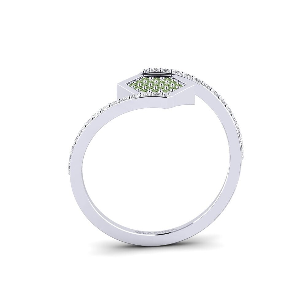 Diamante Verde Anel Antitilos
