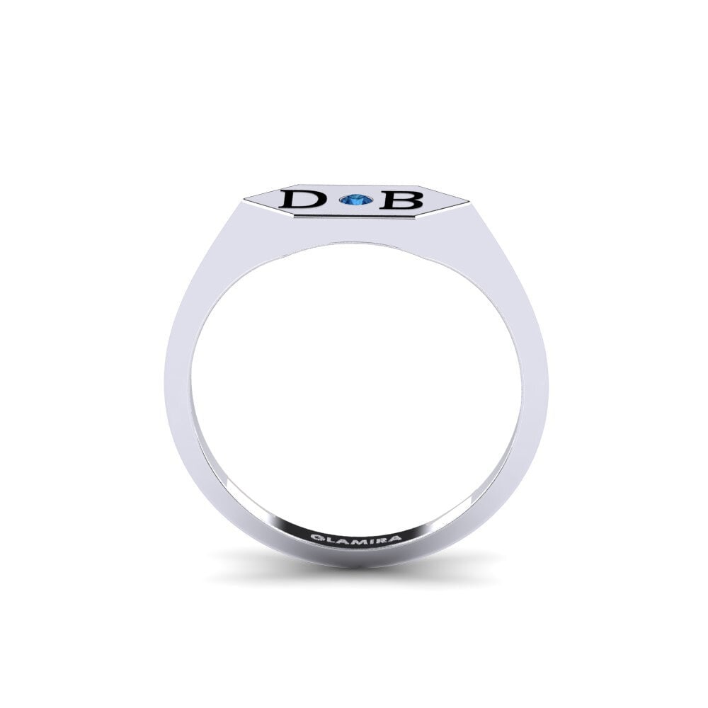 Palladium 950 Dunkelblauer Zirkonia Ring Arles