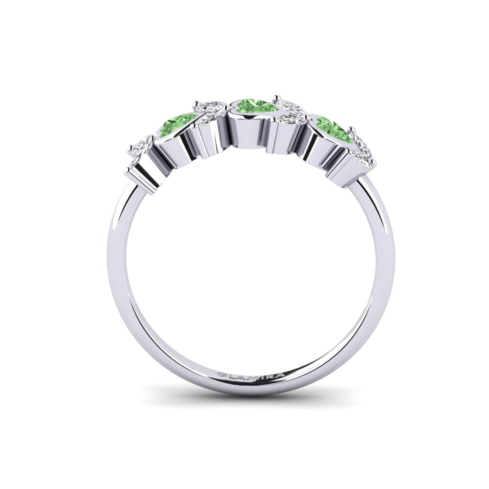 Diamante Verde Anel Ausgefalene