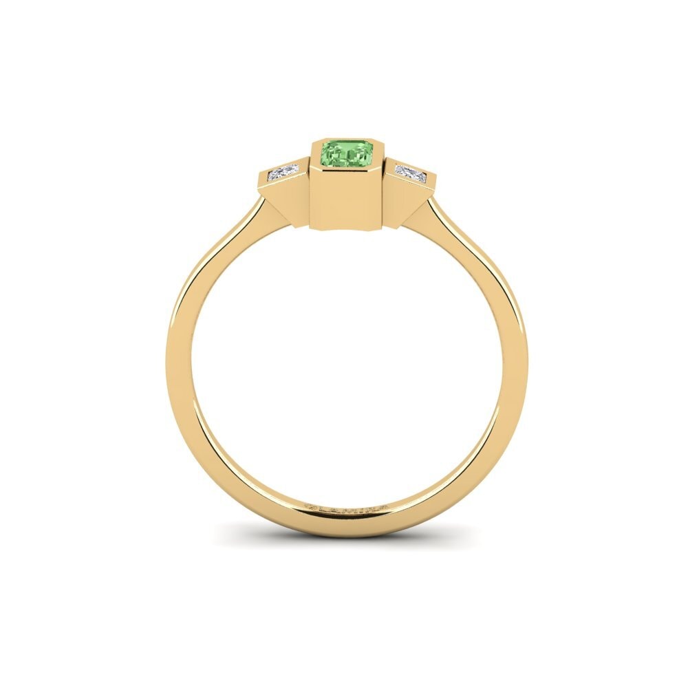 Diamante Verde Anel Consequence