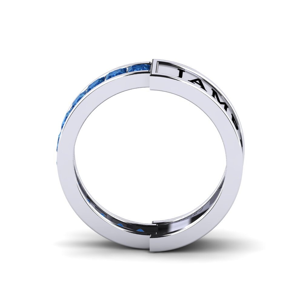 Palladium 950 Dunkelblauer Zirkonia Ring Deregulate