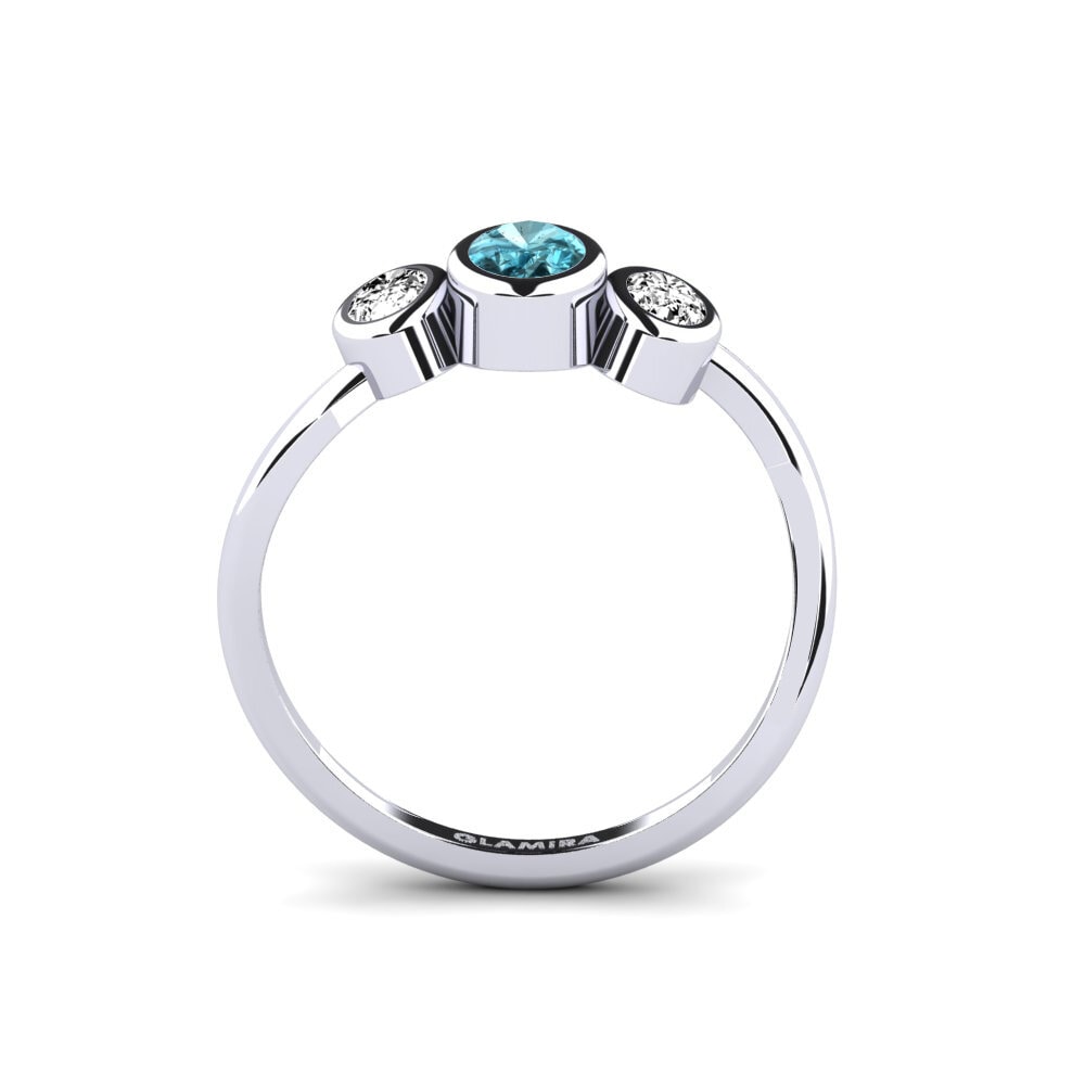Blue Zircon Engagement Ring Dim