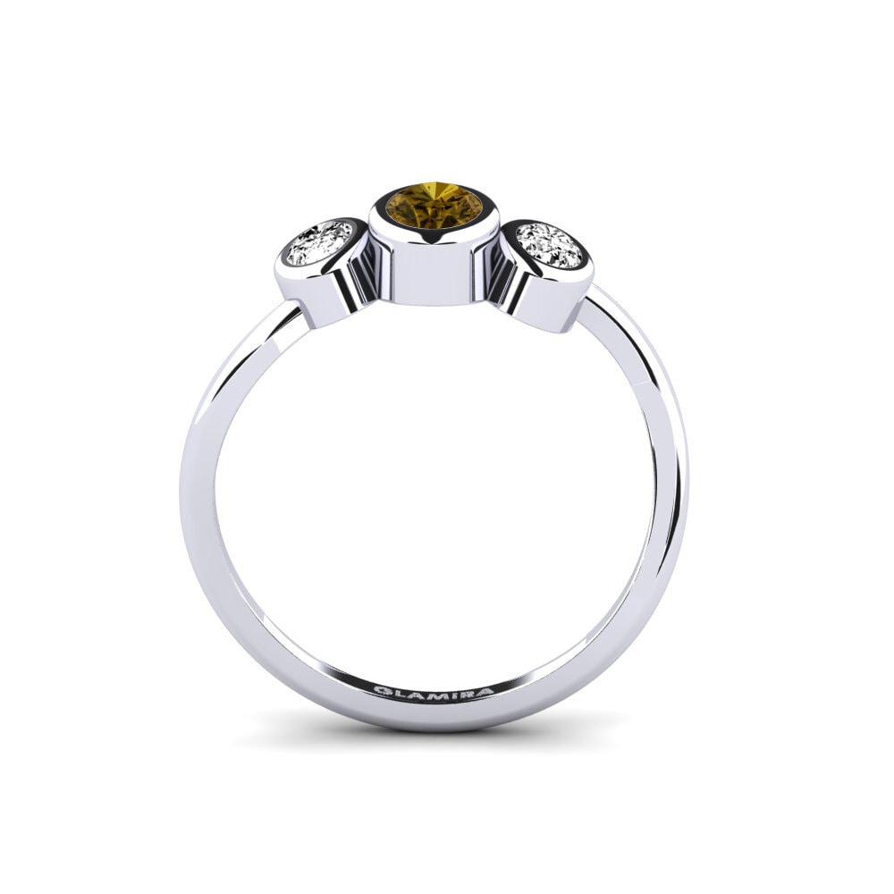 Brown Zircon Engagement Ring Dim
