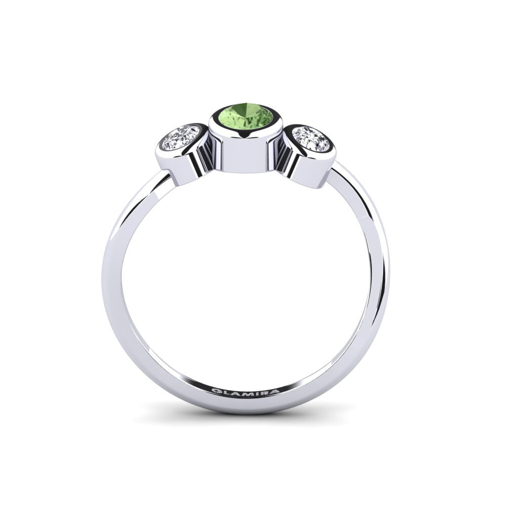 Green Sapphire Engagement Ring Dim