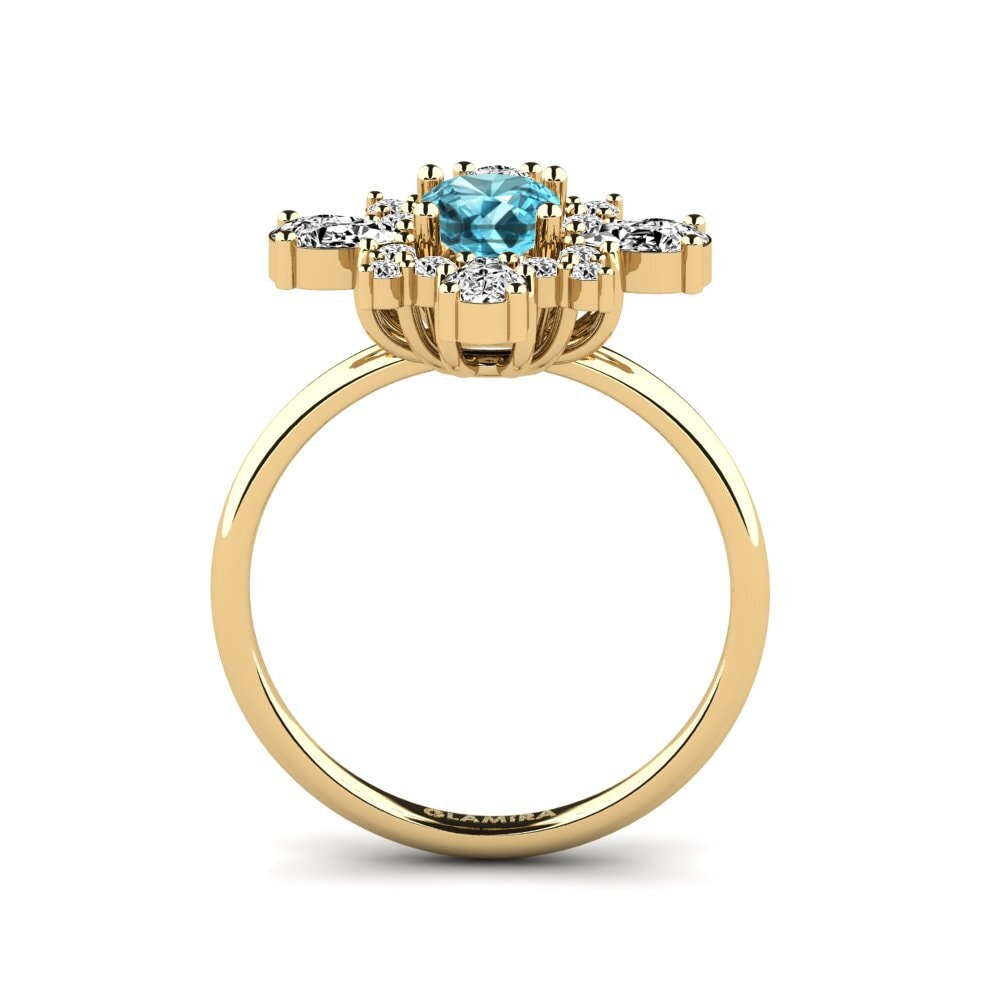 Blauer Zirkon Ring Etretat