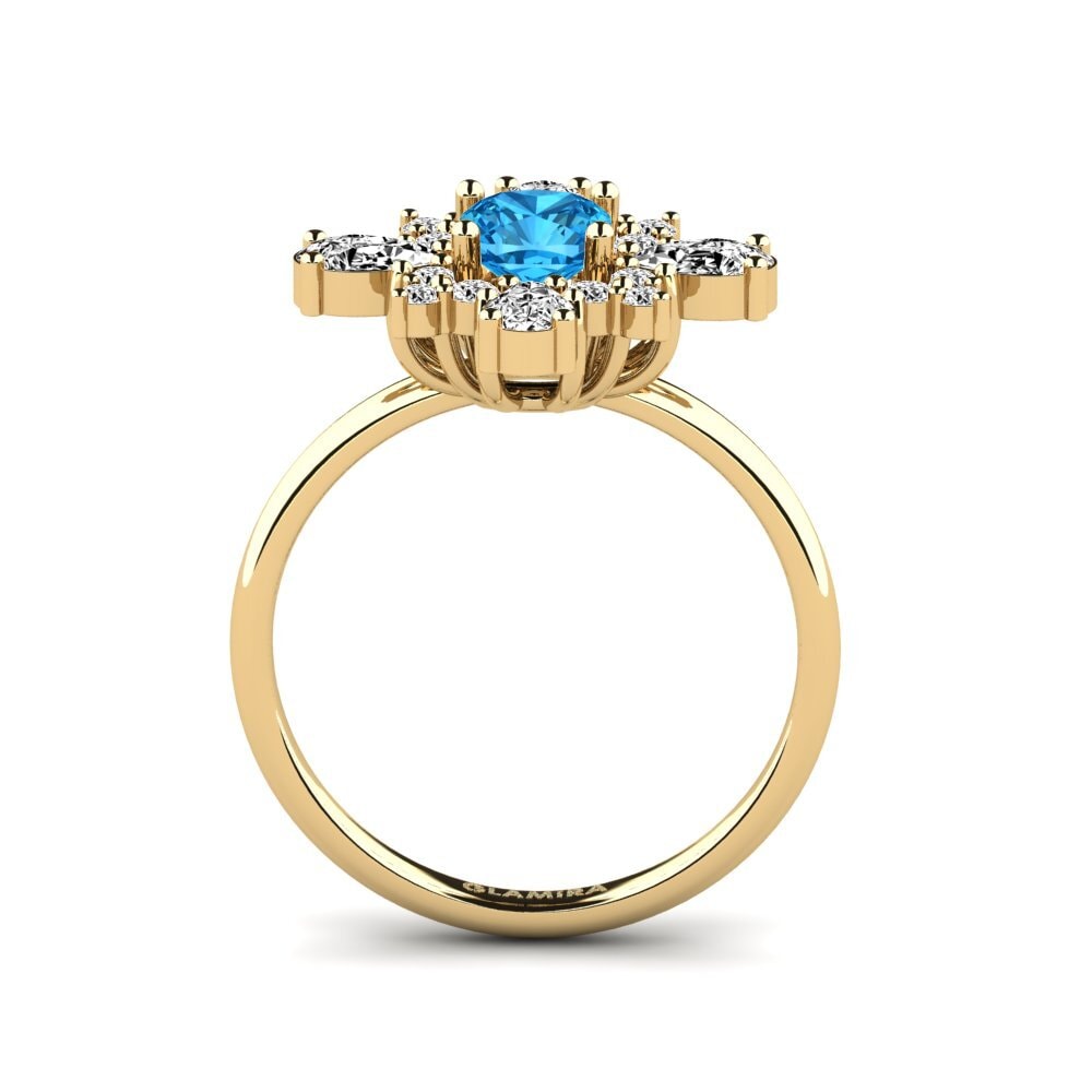 Cojín Topacio azul Anillo Etretat