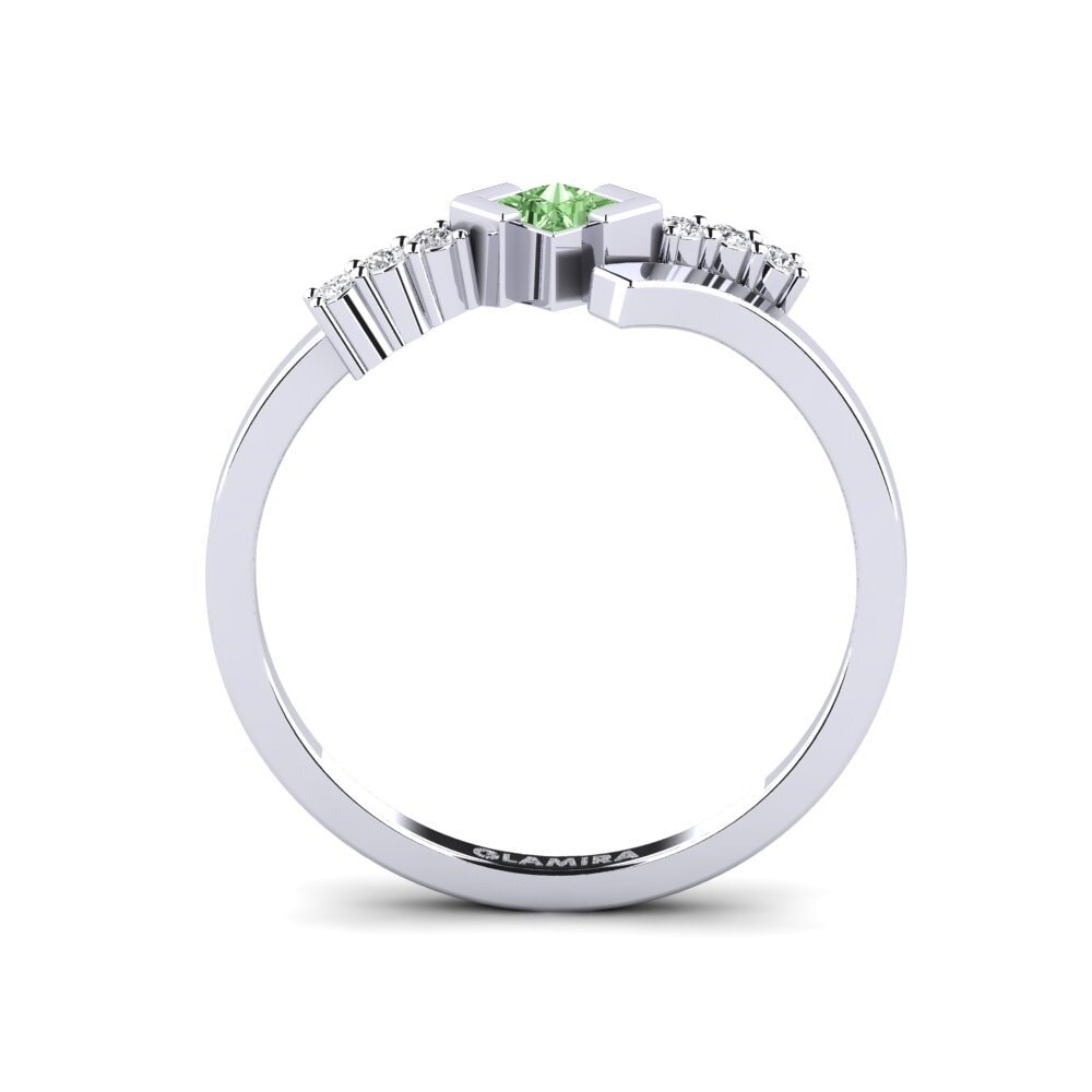 Diamante Verde Anel Finom