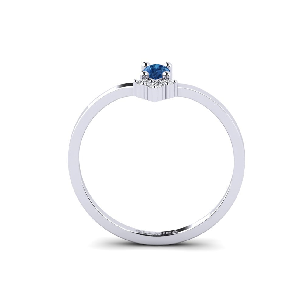 Circonita Azul Oscuro Anillo de compromiso Laroya
