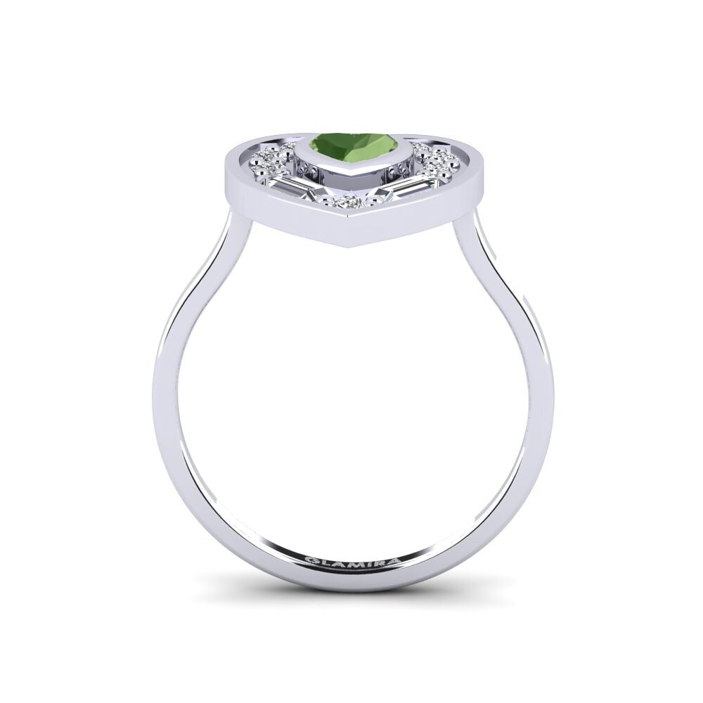 Corazón Zafiro Verde Anillo Sauteurs