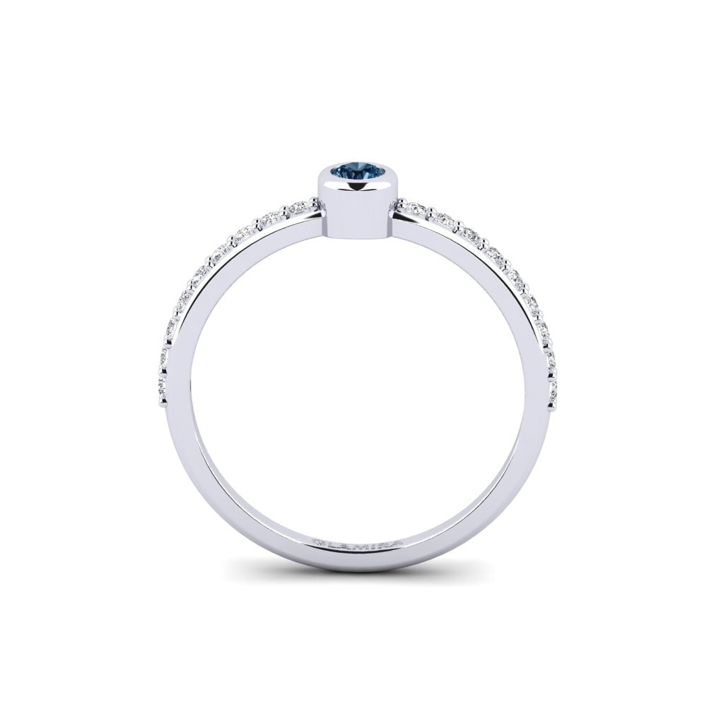 Diamante Azul Anel de Noivado Tijola