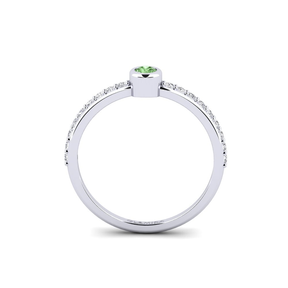 Diamante Verde Anel de Noivado Tijola
