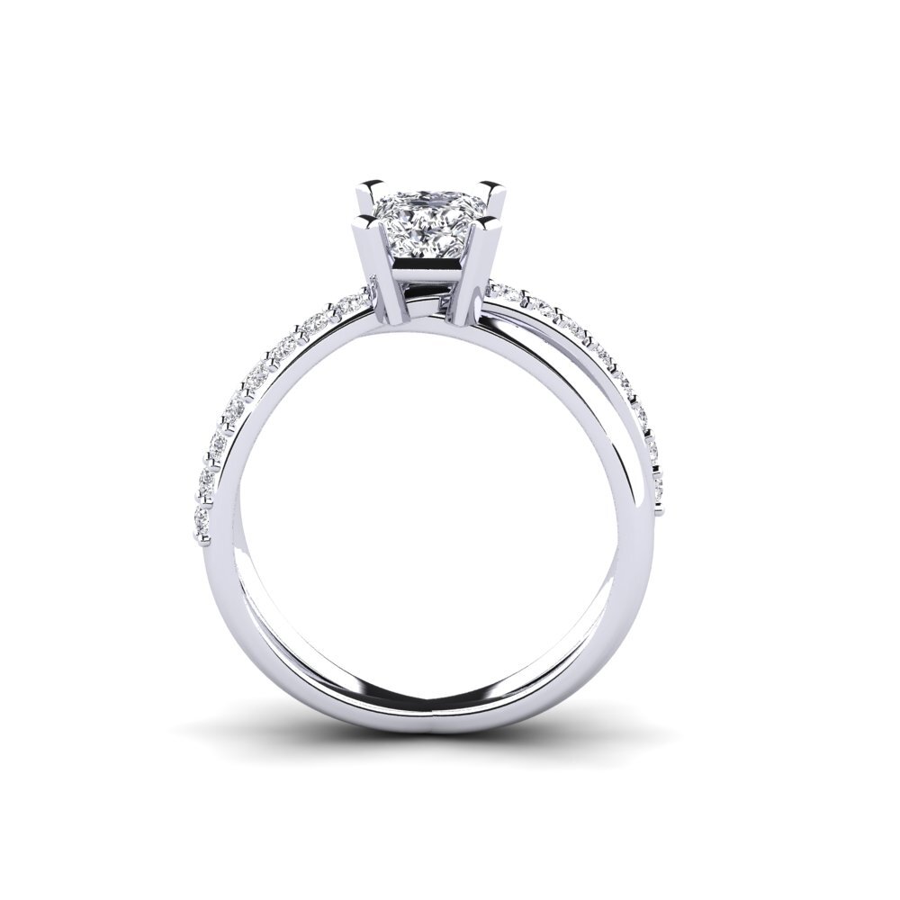 9k Oro Blanco Anillo Voiron