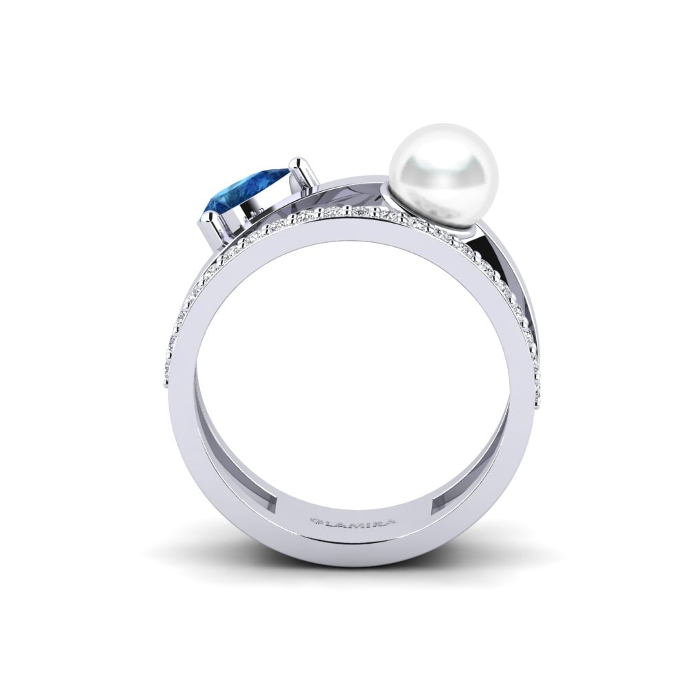 Goccia Zircone Blu Scuro Anello Yevenes
