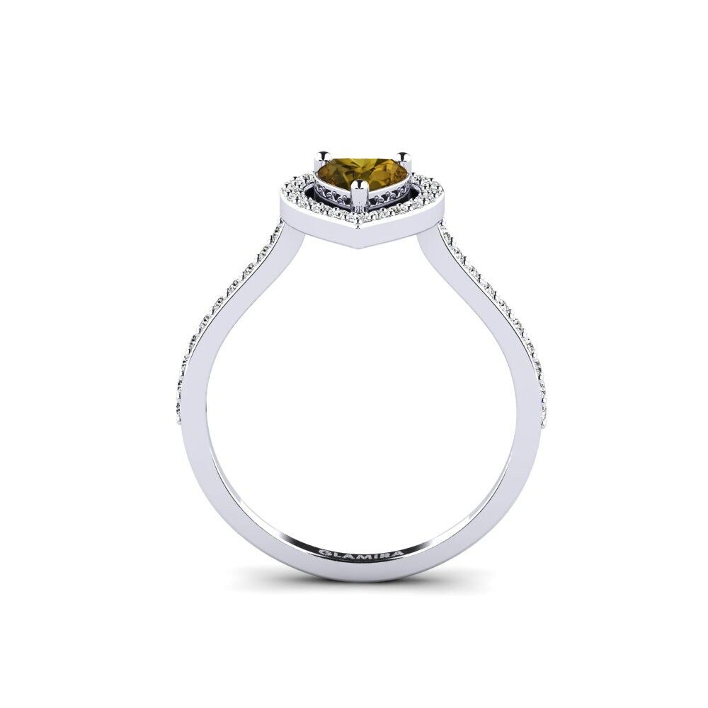 Corazón Circón Marrón Anillo Zurgena