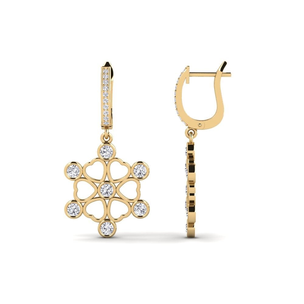 Compre Pendiente de mujer Boder en corte Redondo 1.4 Quilates 14k Oro ...