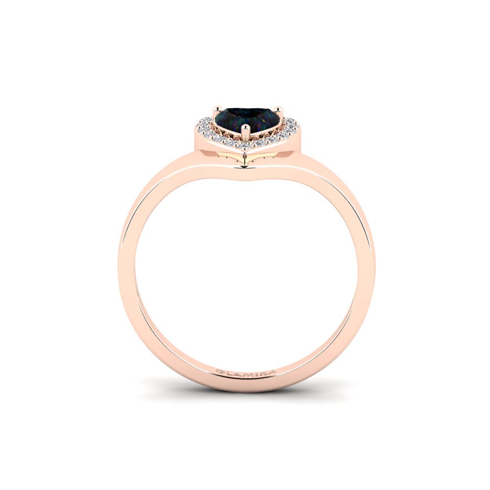 14ct Rose Gold Black Opal Ring Institution