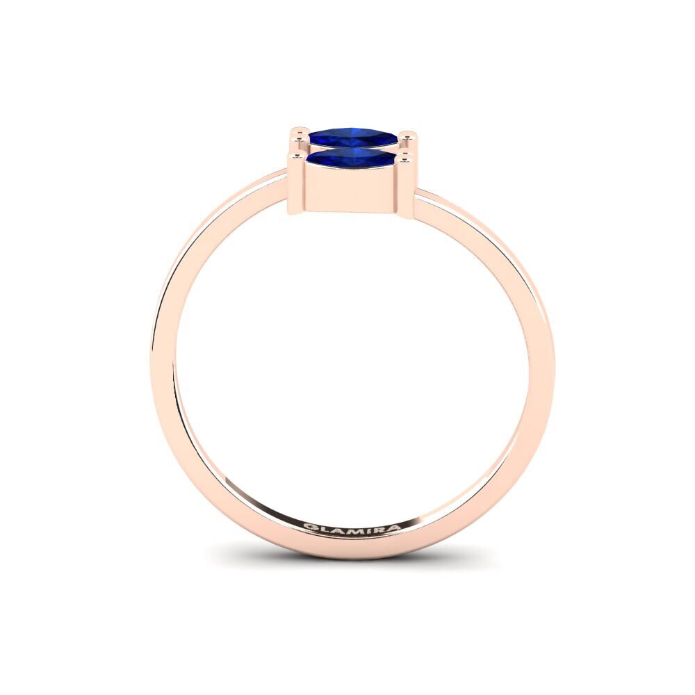 14ct Rose Gold Sapphire Engagement Ring Mireinio