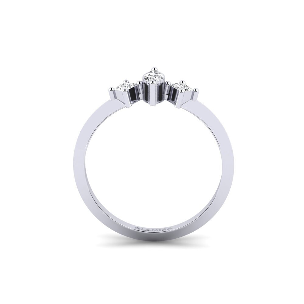 Zafiro blanco Anillo de compromiso Poza