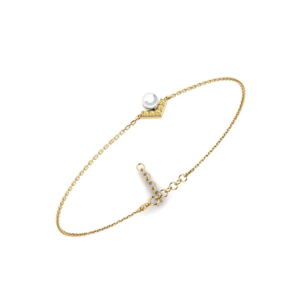14ct Yellow Gold Yellow Diamond Women's Bracelet Saucejo