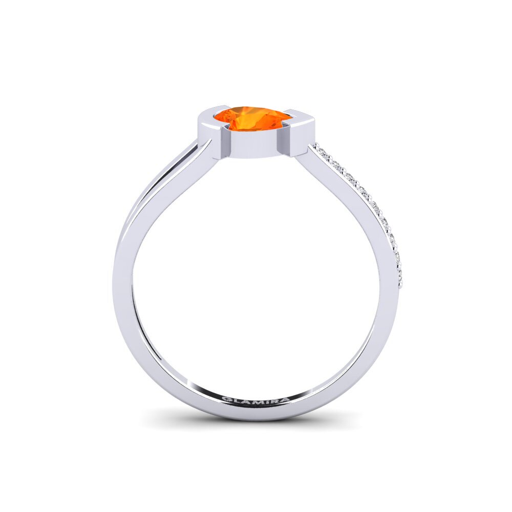 Orangefarbener Saphir Ring Pehme