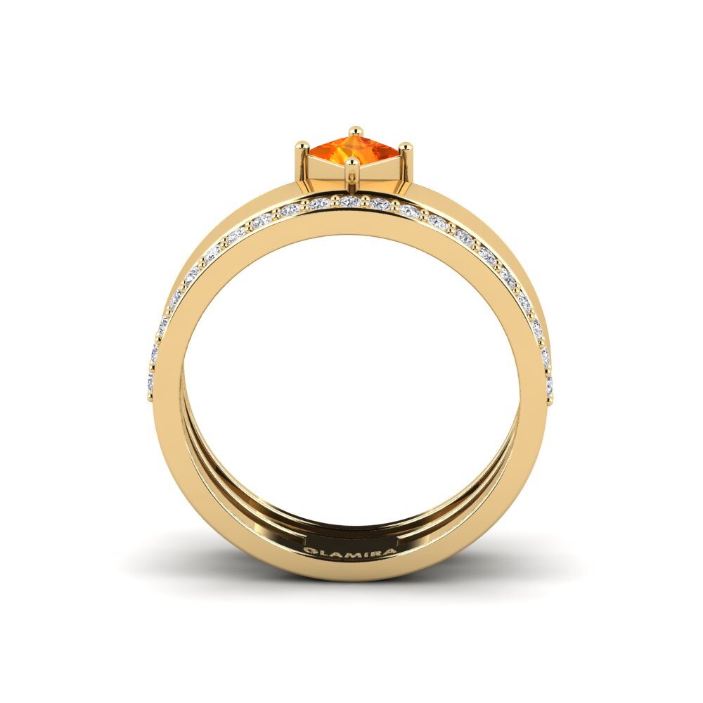 Orangefarbener Saphir Ring Petitfleur