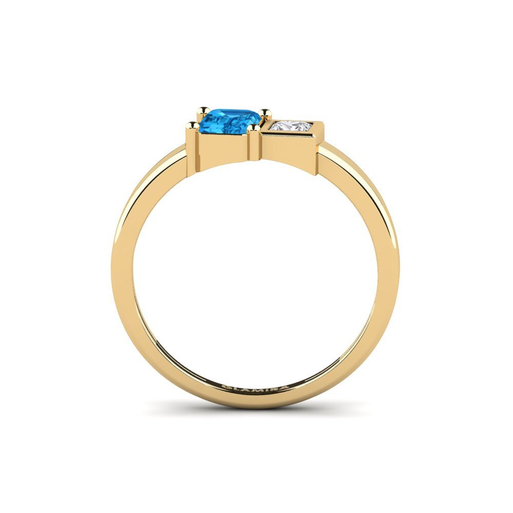 9ct Yellow Gold Blue Topaz Ring Reassignment