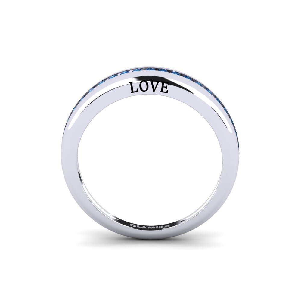 Palladium 950 Dunkelblauer Zirkonia Ring Restrictive
