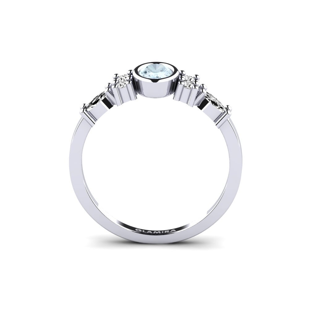 Aguamarina Anillo de compromiso Revealing