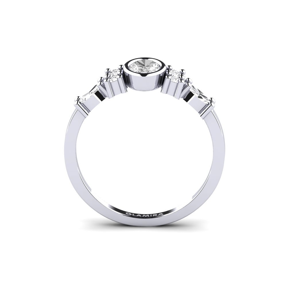 Zafiro blanco Anillo de compromiso Revealing