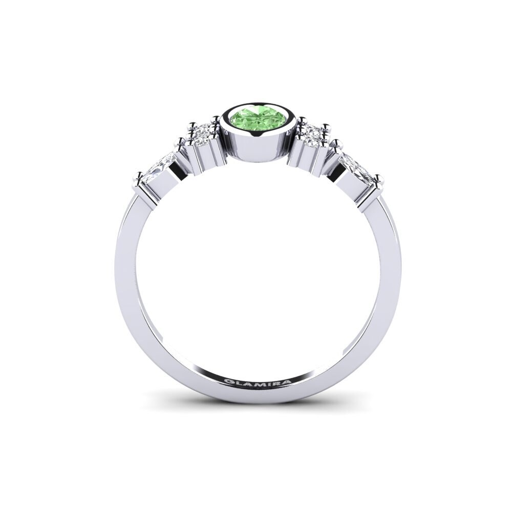Diamante Verde Anillo de compromiso Revealing