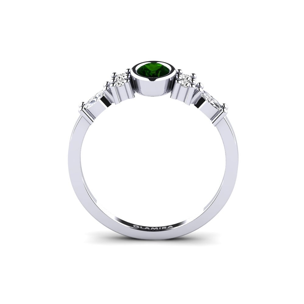 Green Tourmaline Engagement Ring Revealing