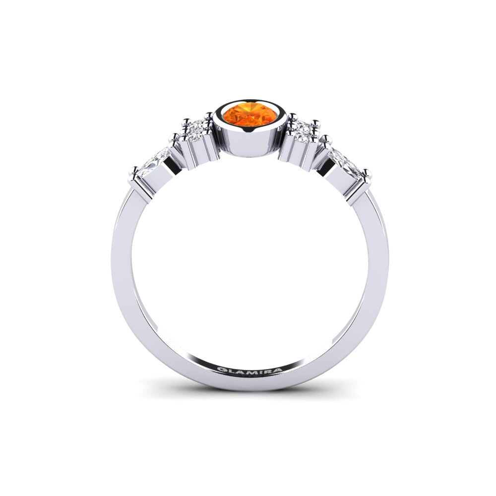 Orange Sapphire Engagement Ring Revealing