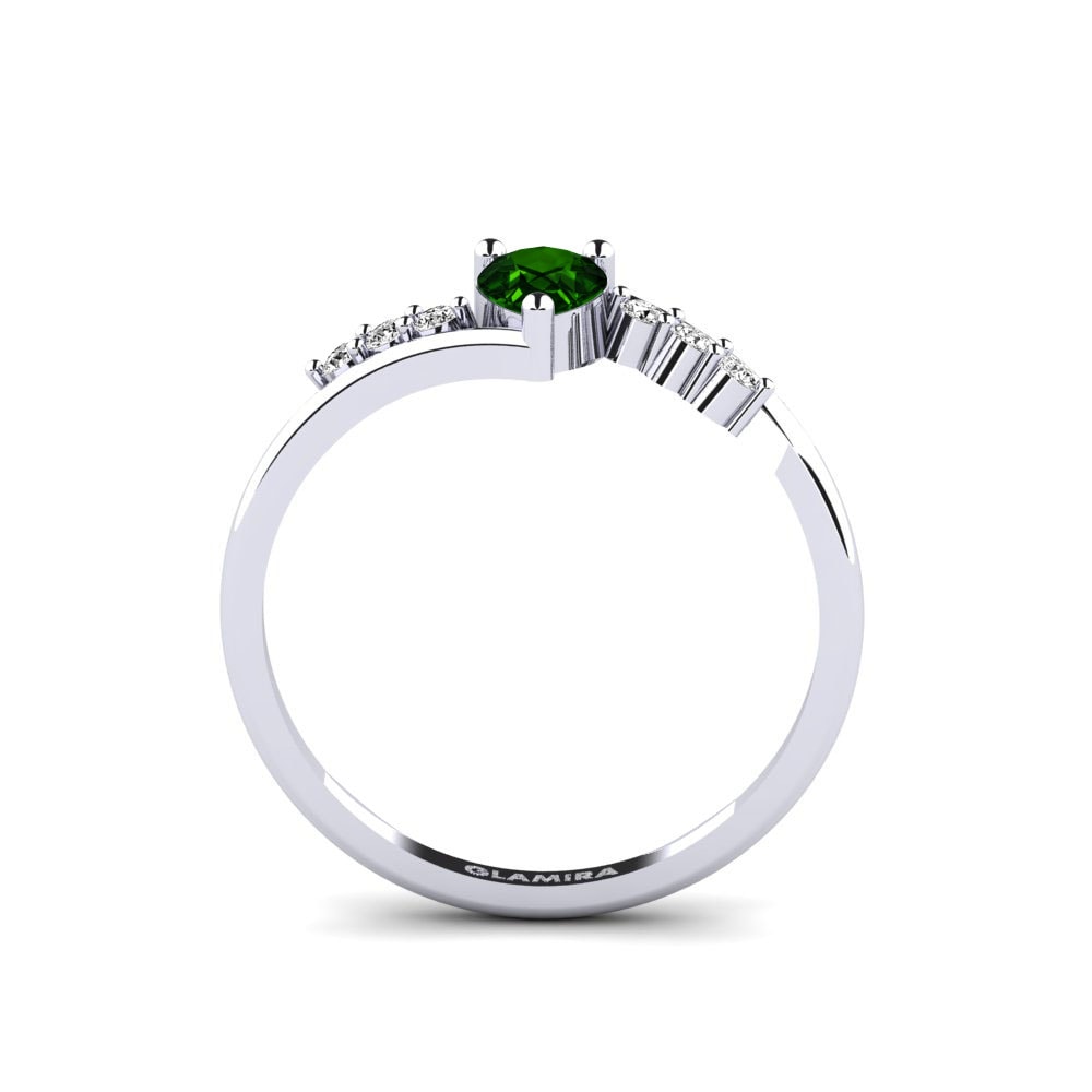 Zeleni turmalin Zaročni prstan Revealingly