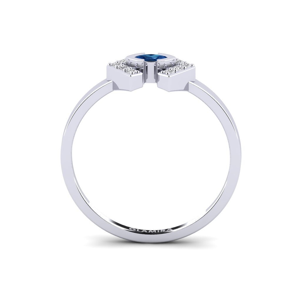 Circonita Azul Oscuro Anillo de compromiso Revelation