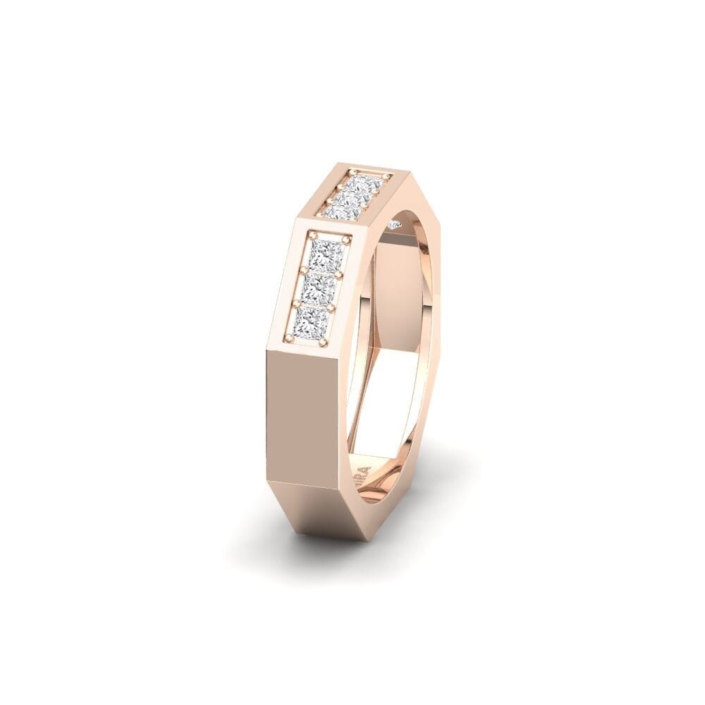 Or rose 585 Saphir Blanc Alliance pour femme Rodhou