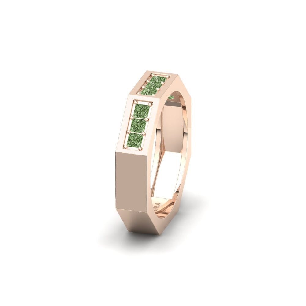 Or rose 585 Diamant Vert Alliance pour femme Rodhou