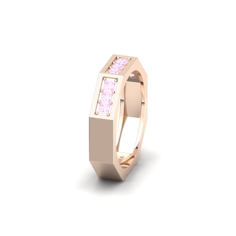 14ct Rose Gold Pink Sapphire Women's Wedding Ring Rodhou