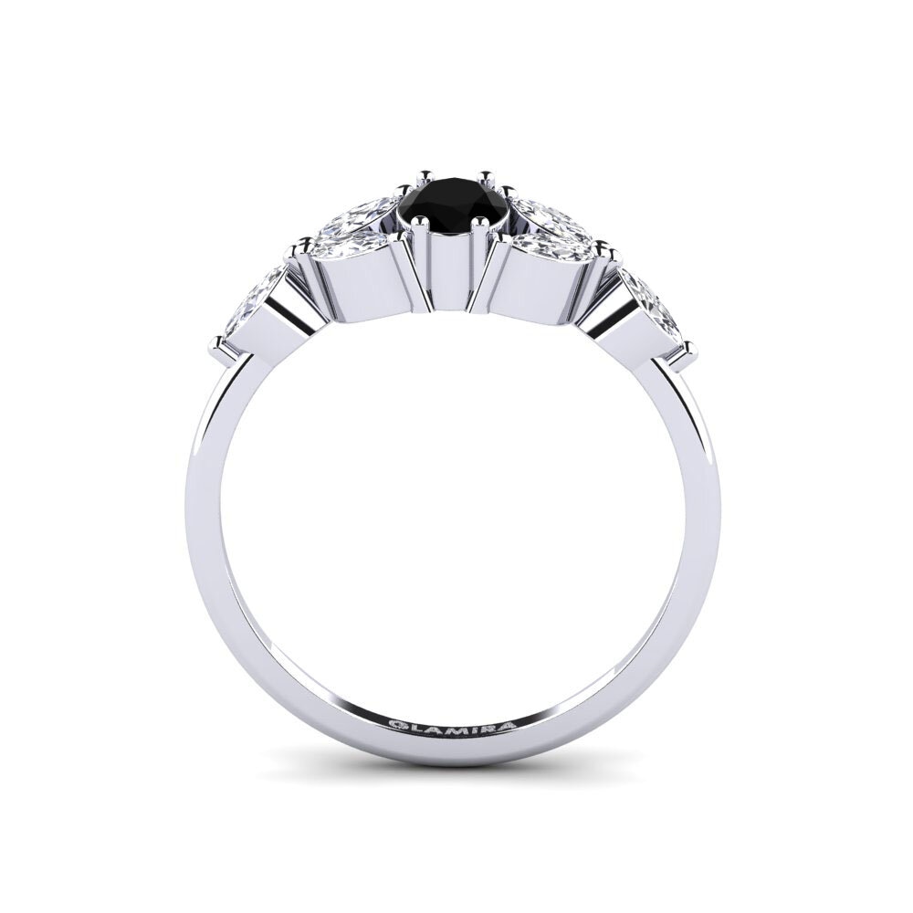 Black Diamond Engagement Ring Rozowy