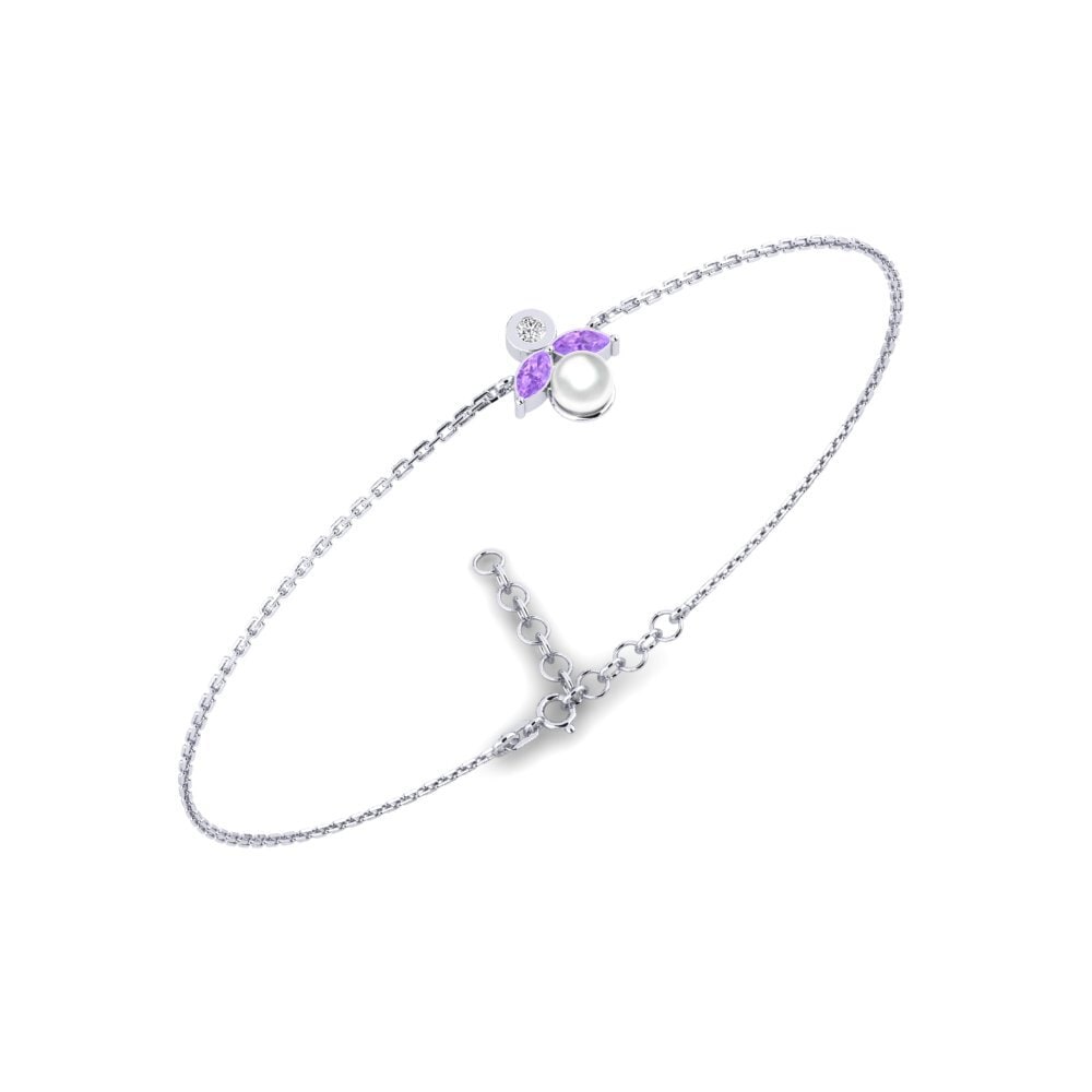 950 Platinum Amethyst Women's Bracelet Salteras