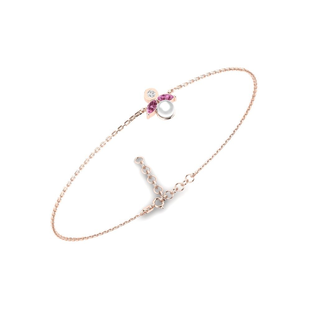 Rotgold 585 Rhodolit-Granat Damen armband Salteras
