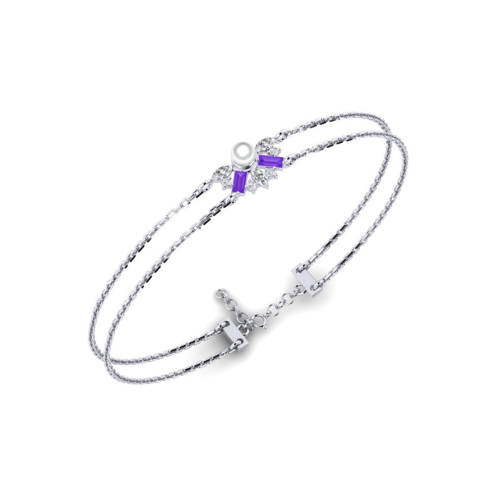 950 Platinum Amethyst Women's Bracelet Trouville