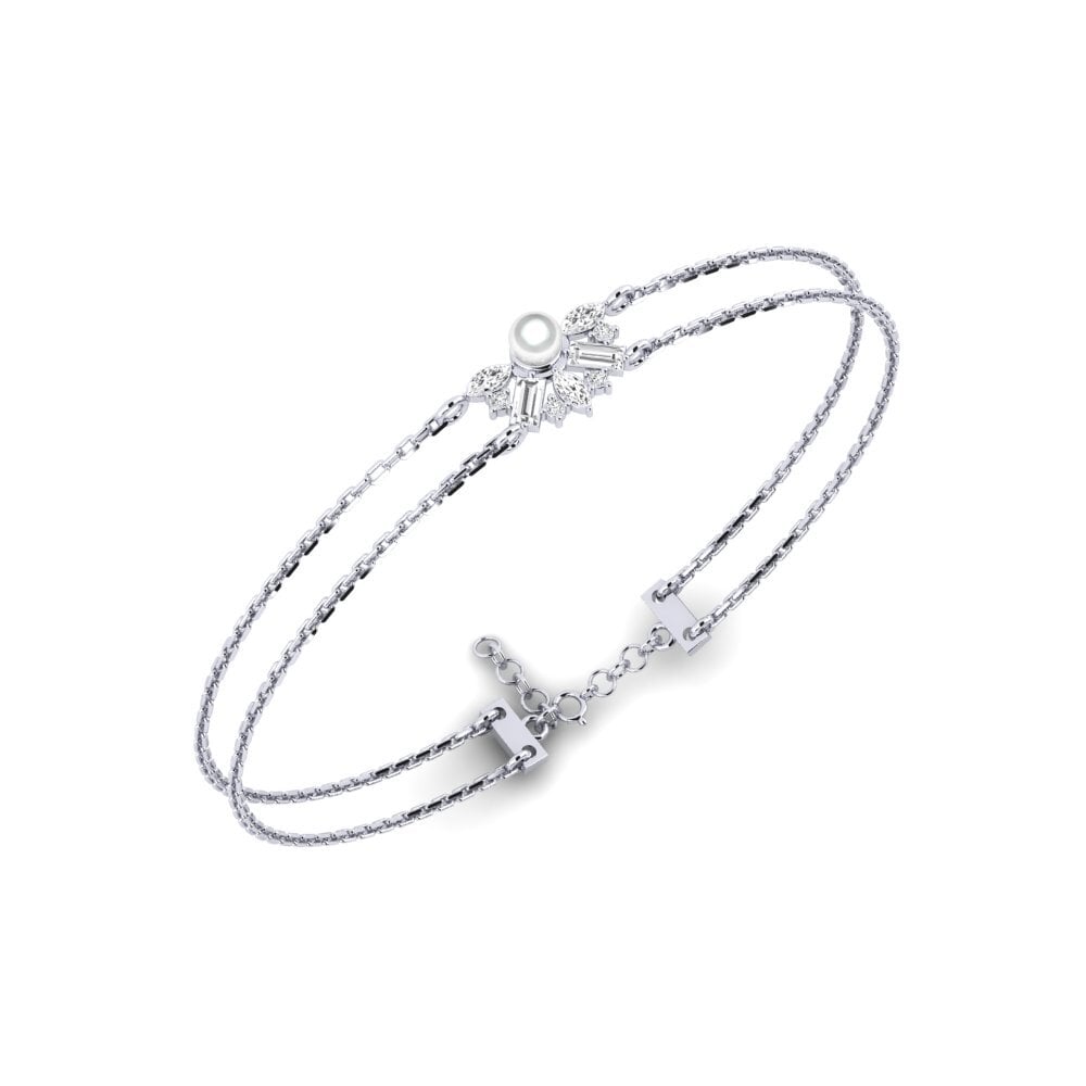 14ct White Gold White sapphire Women's Bracelet Trouville