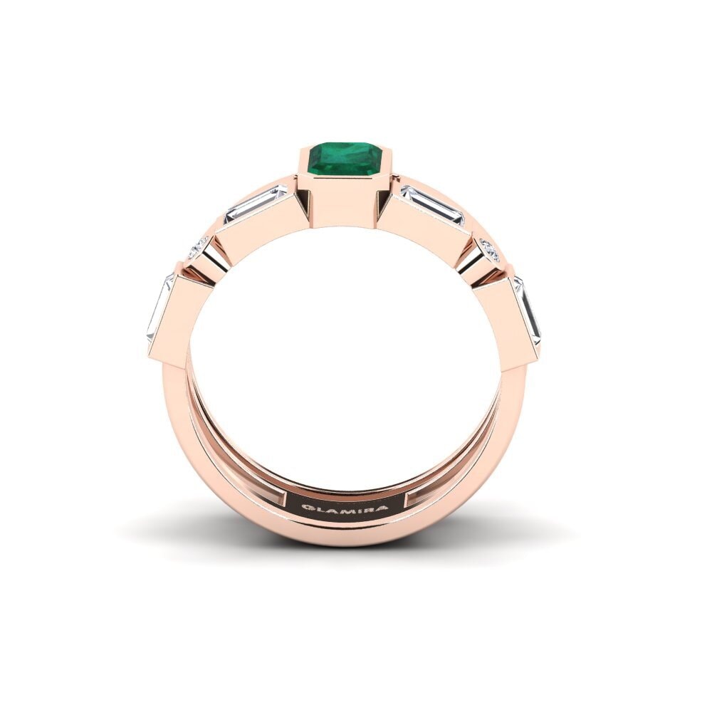 14K Rood Goud Smaragd Ringen Versay