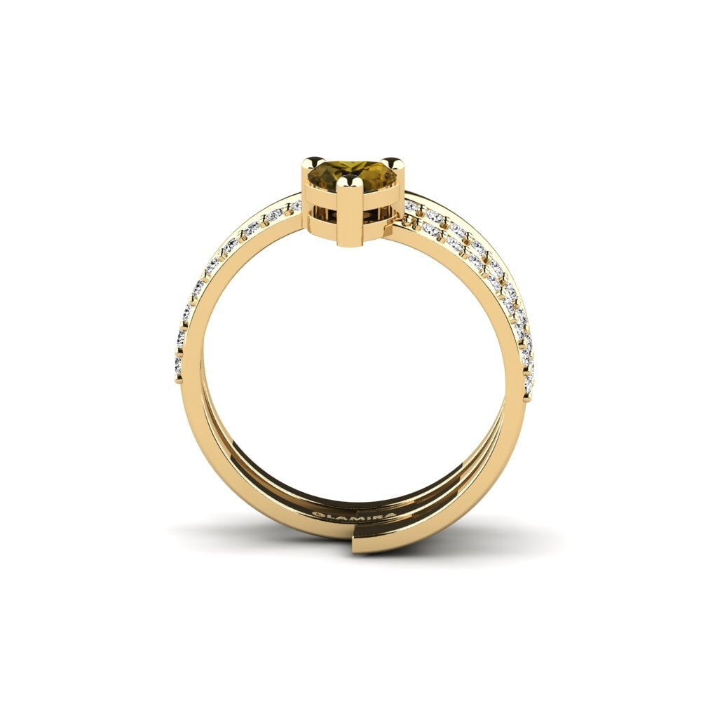 Corazón Circón Marrón Anillo Vertou