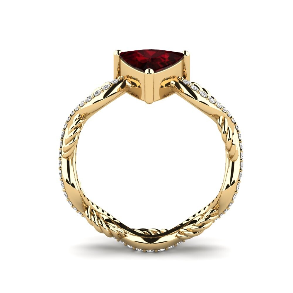 Trillion Garnet Engagement Ring Creably