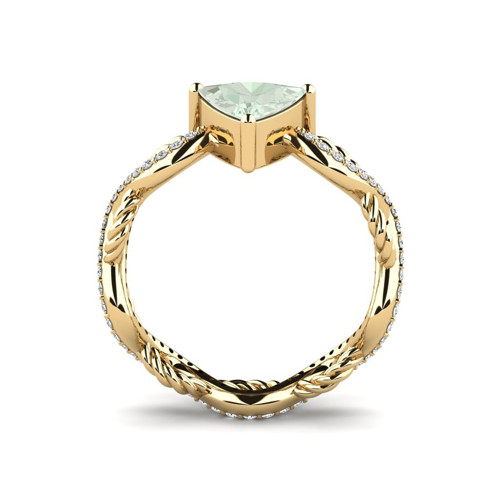 Trillion Green Amethyst Engagement Ring Creably