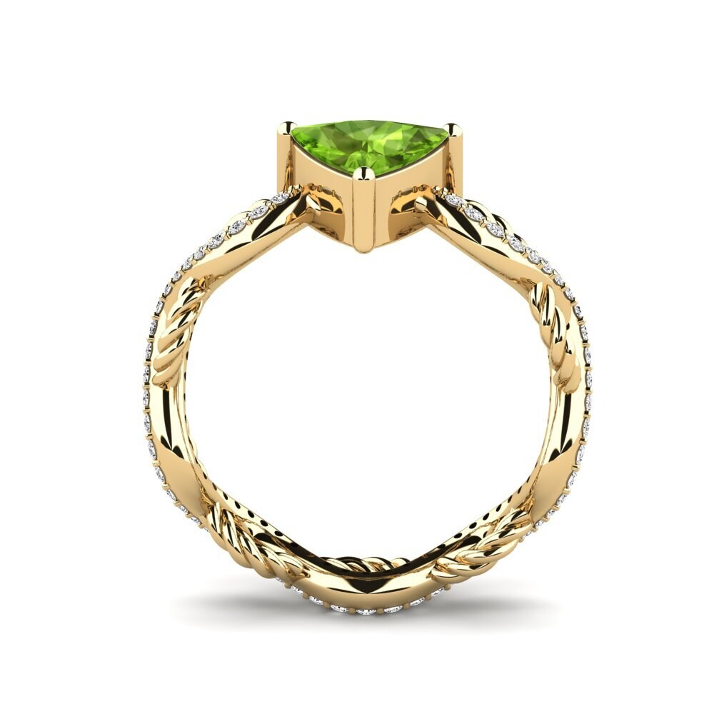 Trillion Peridot Engagement Ring Creably