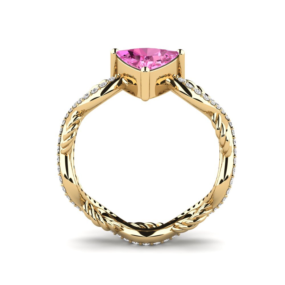 Trillion Pink Topaz Engagement Ring Creably
