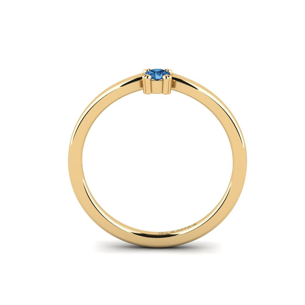 Dark Blue Zirconia Engagement Ring Duviverss