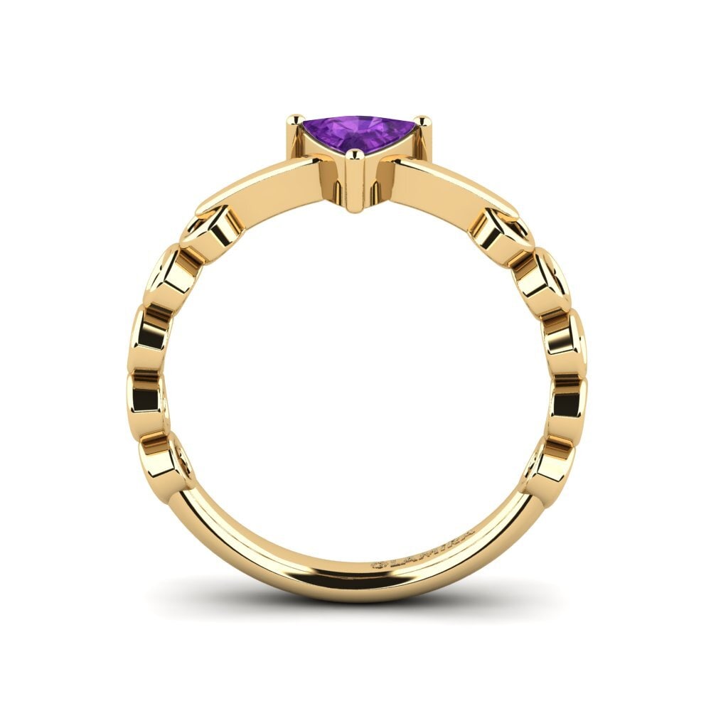 Trillion Amethyst Engagement Ring Gaque
